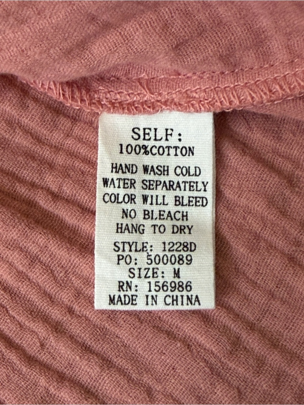 In February Womens Cotton Mini Dress Size M Dusty Salmon Summer Boho Vacation - Picture 9 of 9